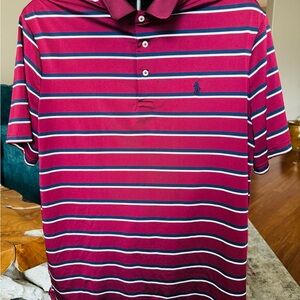 Polo by Ralph Lauren Men's Polo Shirt - Purple and White Stripes